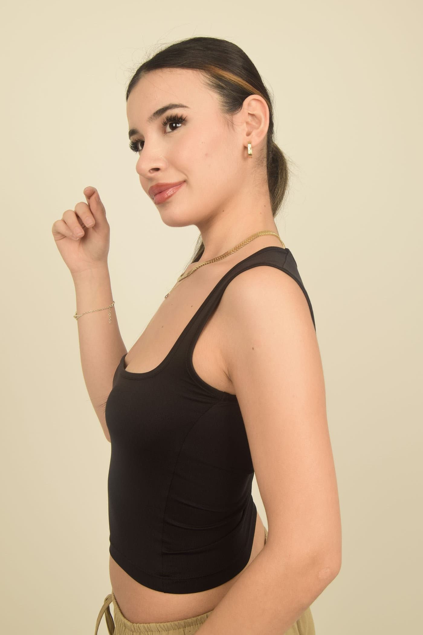 Siyah Kare Yaka Askılı Poliamid Süprem Body Görsel 5