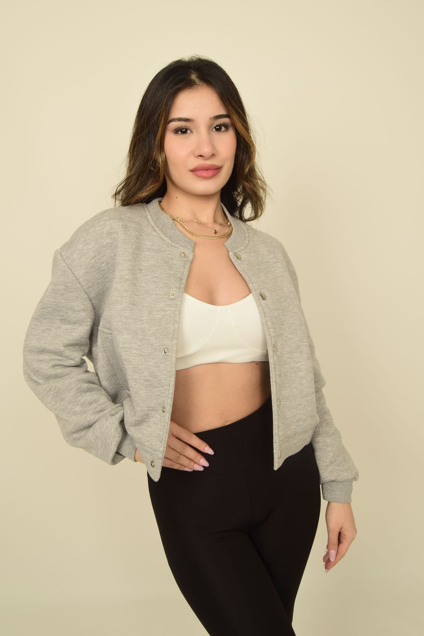 Siyah Şardonlu Bomber Ceket Sweatshirt Görsel 8