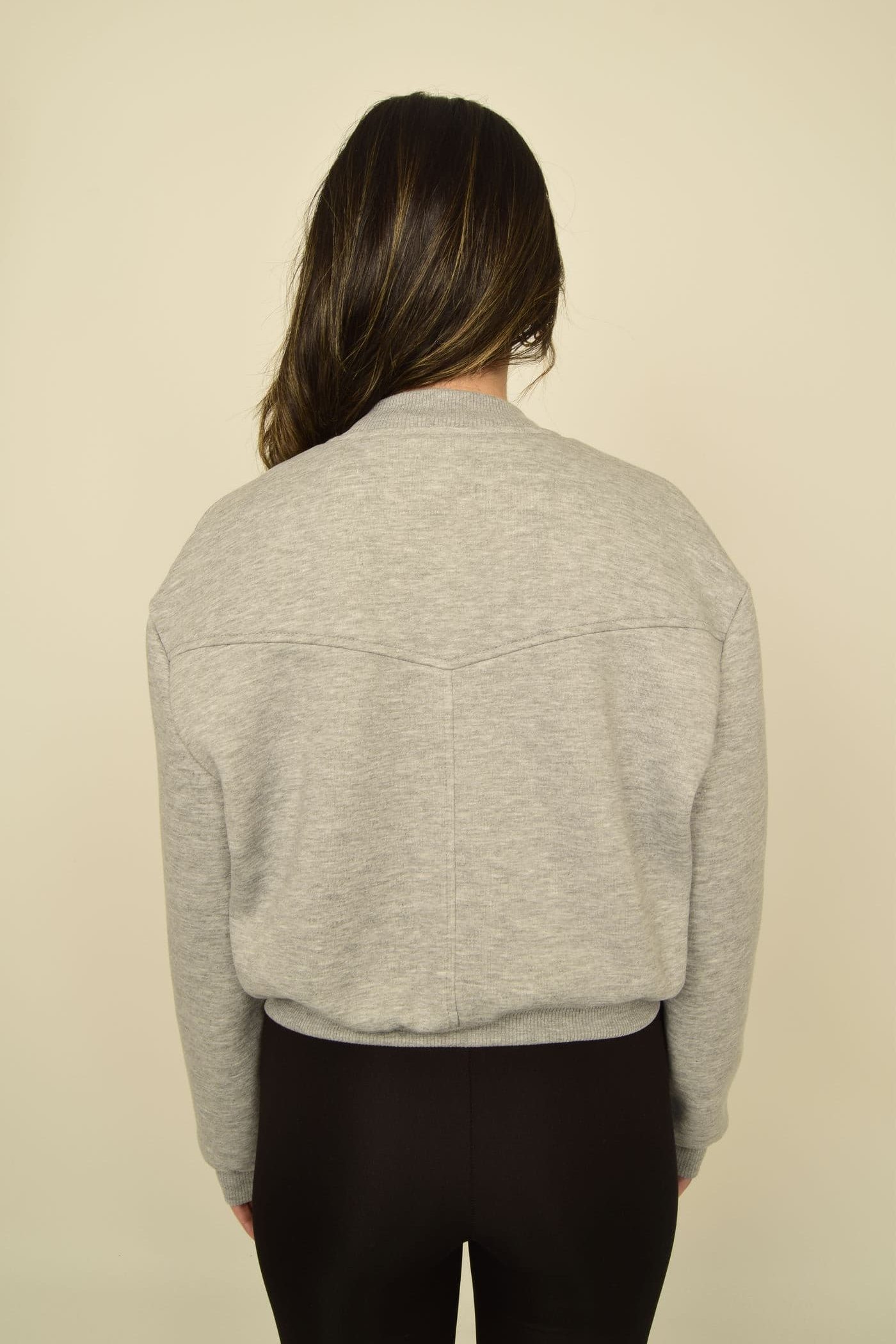 Siyah Şardonlu Bomber Ceket Sweatshirt Görsel 10