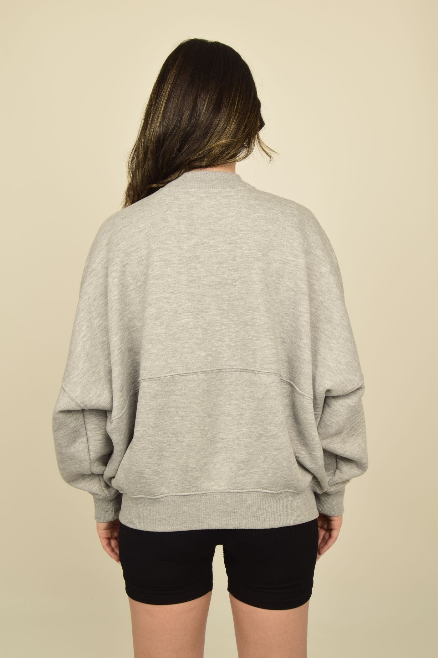Fermuarlı Oversize Bomber Sweatshirt Ceket Görsel 21