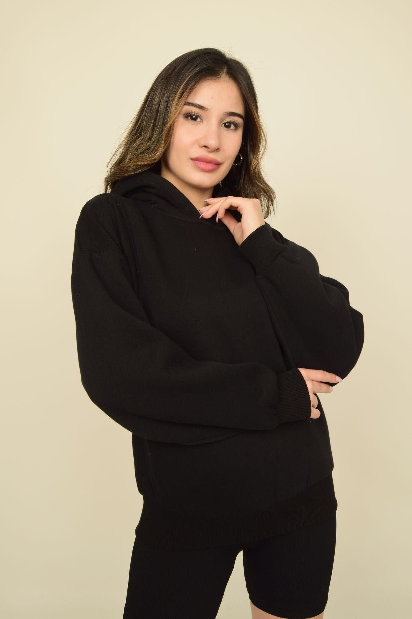 Kaşkorse Detaylı Kapüşonlu Oversize Sweatshirt Görsel 13