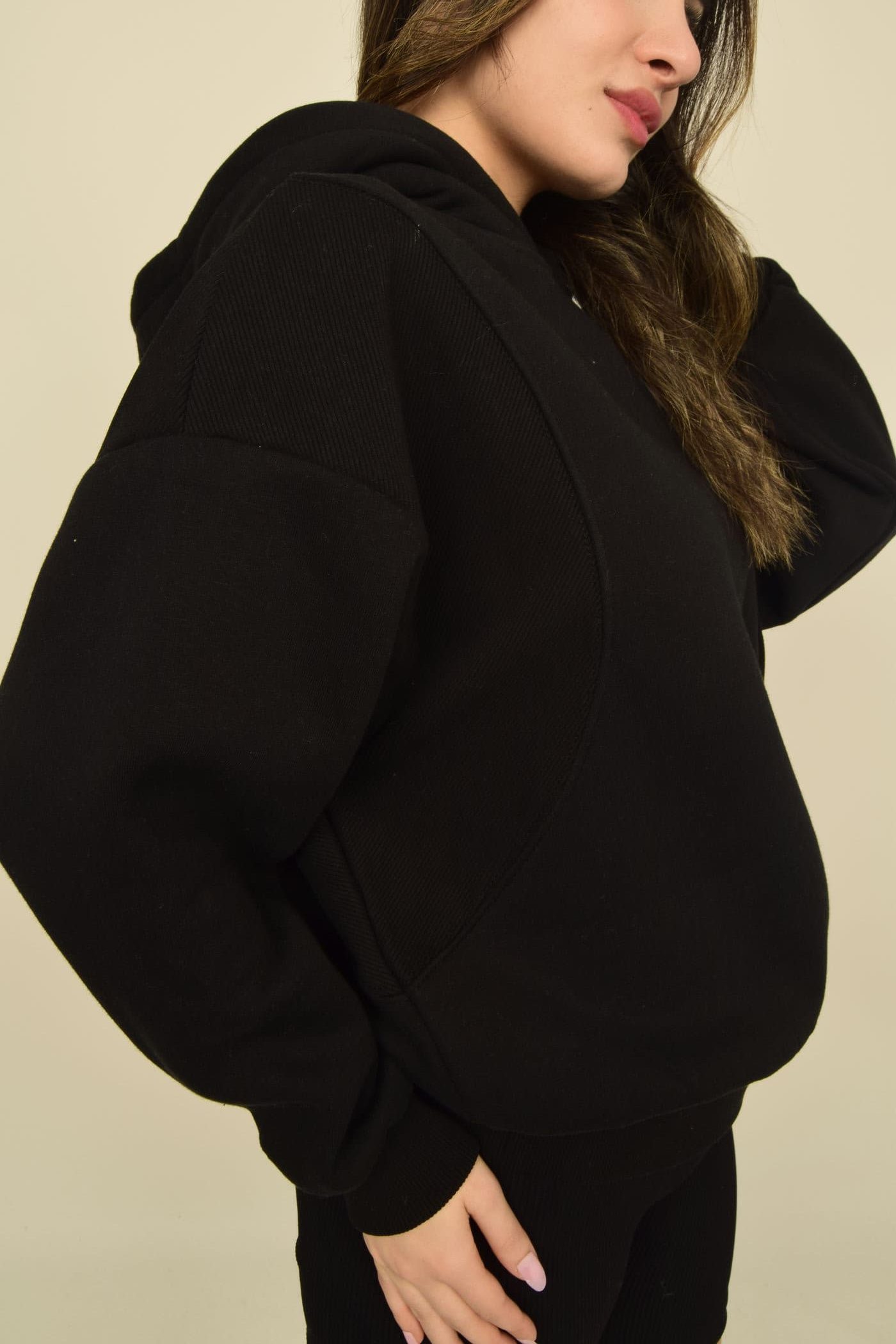 Kaşkorse Detaylı Kapüşonlu Oversize Sweatshirt Görsel 16