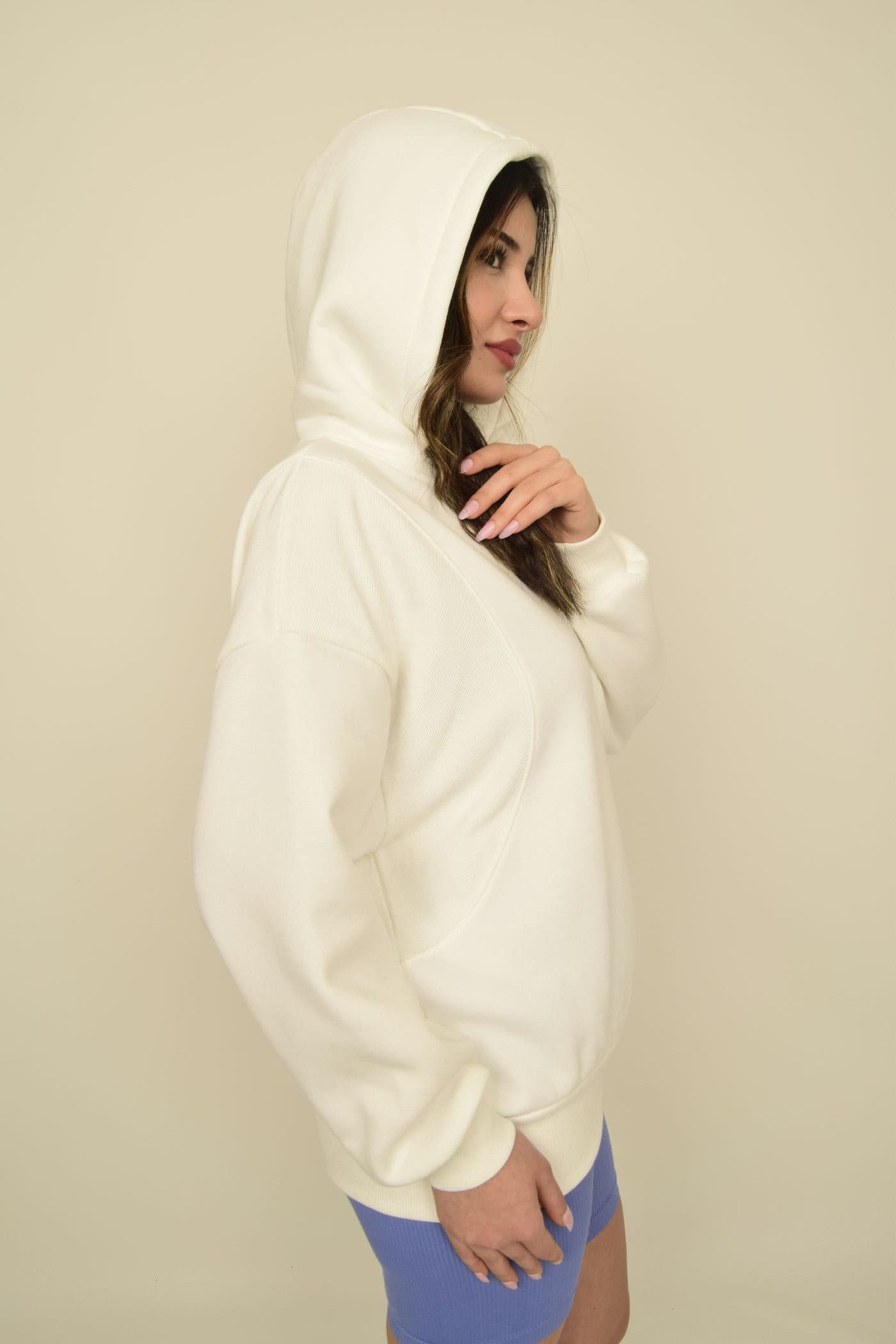 Kaşkorse Detaylı Kapüşonlu Oversize Sweatshirt Görsel 10