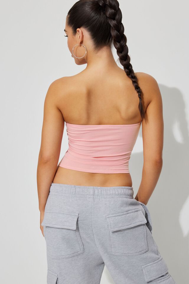 Siyah Straplez Bandeau Poliamid Süprem Crop Body Görsel 19