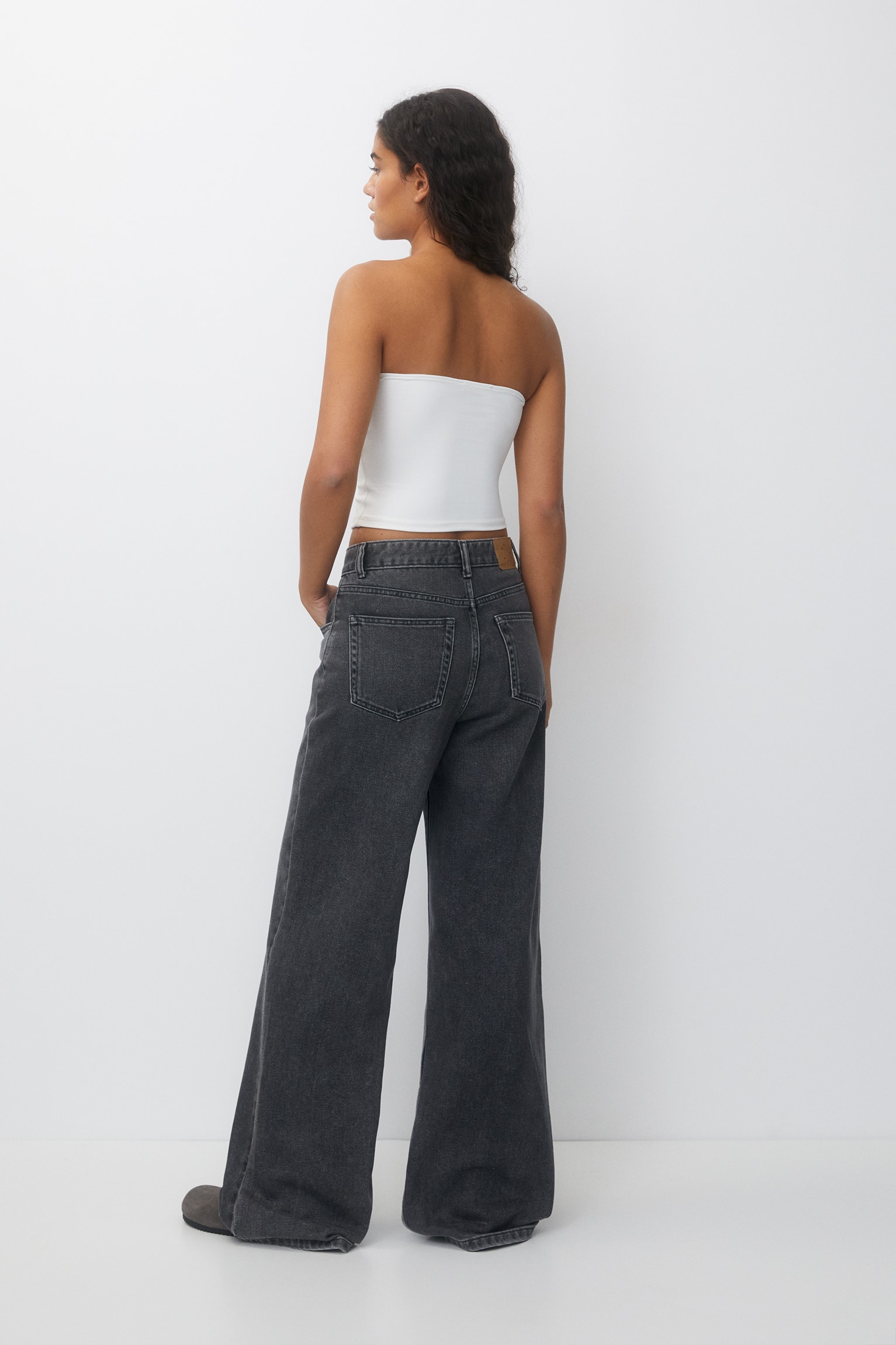 Siyah Straplez Bandeau Poliamid Süprem Crop Body Görsel 8